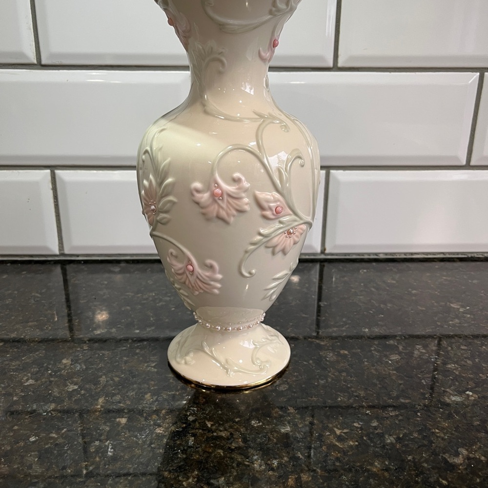 New In Box Lenox Gem Blossoms Ceramic Vase